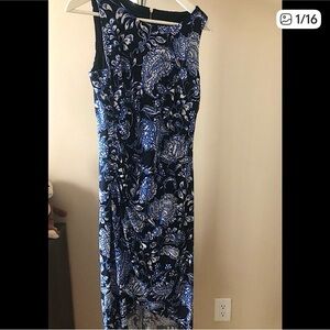 💙🤍Tommy Hilfiger Navy and White Paisley Midi Dress💙🤍